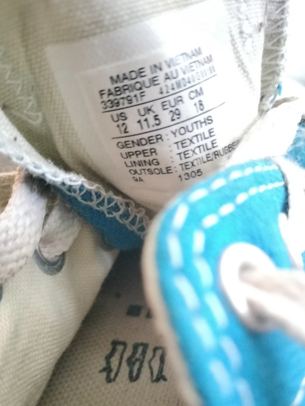 Converse Kids Bright Blue Canvas Lace-Up Sneakers Sz 12 Skater Retro School